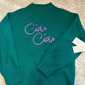 A New Day cashmere like sweater.  Ciao Ciao means hello or goodbye in Latin. XS